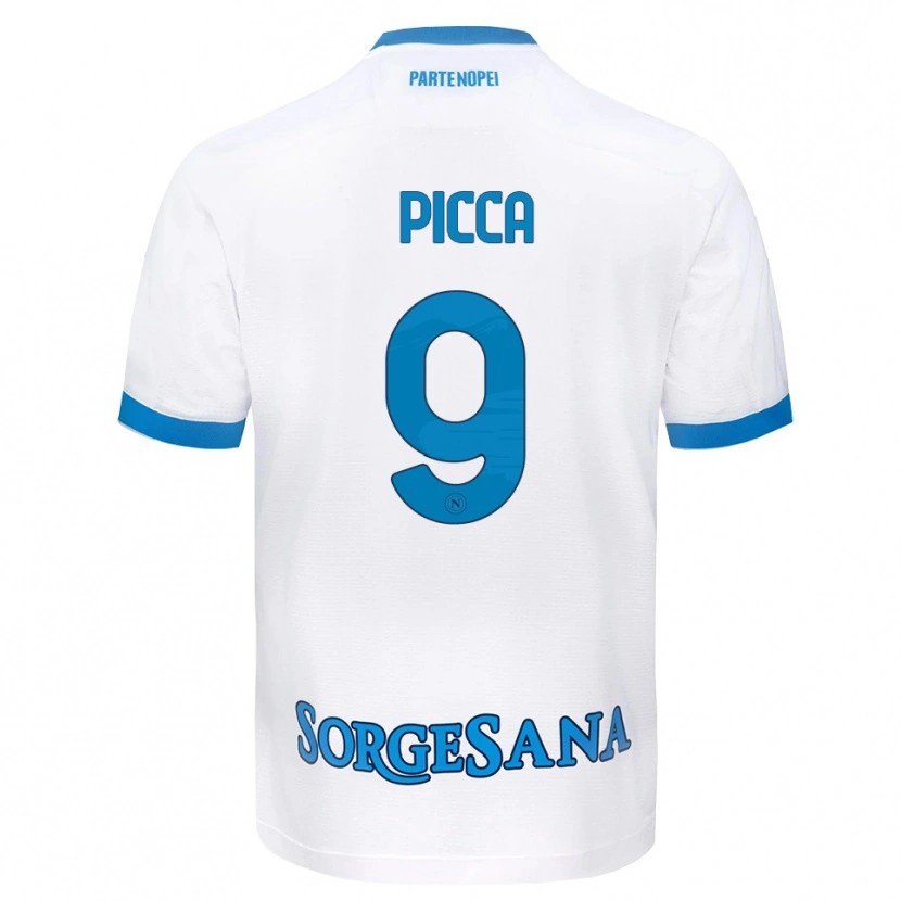 Danxen Børn Luigi Picca #9 Hvid Himmelblå Udebane Spillertrøjer 2026/27 Trøje T-Shirt