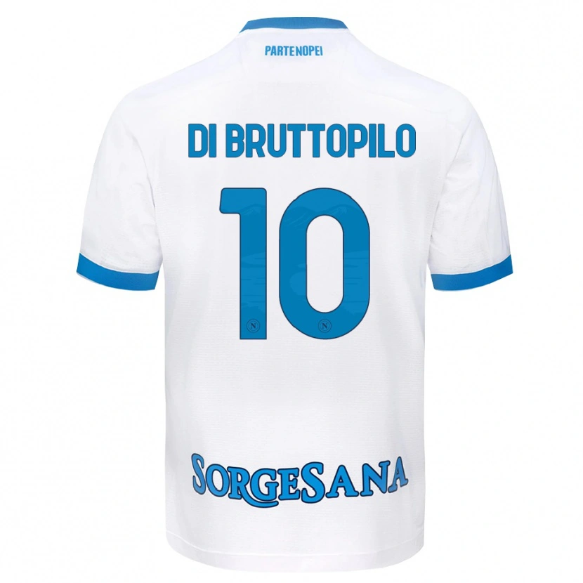 Danxen Børn Giuseppe Ambrosino Di Bruttopilo #10 Hvid Himmelblå Udebane Spillertrøjer 2026/27 Trøje T-Shirt