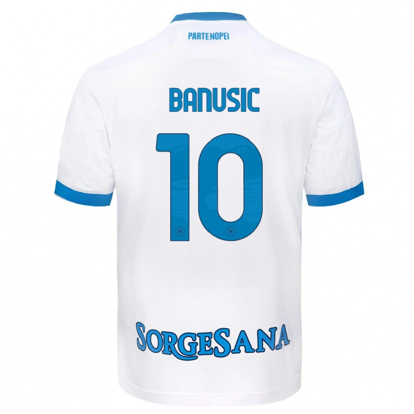 Danxen Børn Marija Banušić #10 Hvid Himmelblå Udebane Spillertrøjer 2026/27 Trøje T-Shirt