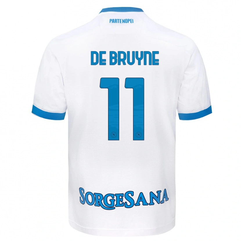 Danxen Børn Kevin De Bruyne #11 Hvid Himmelblå Udebane Spillertrøjer 2026/27 Trøje T-Shirt