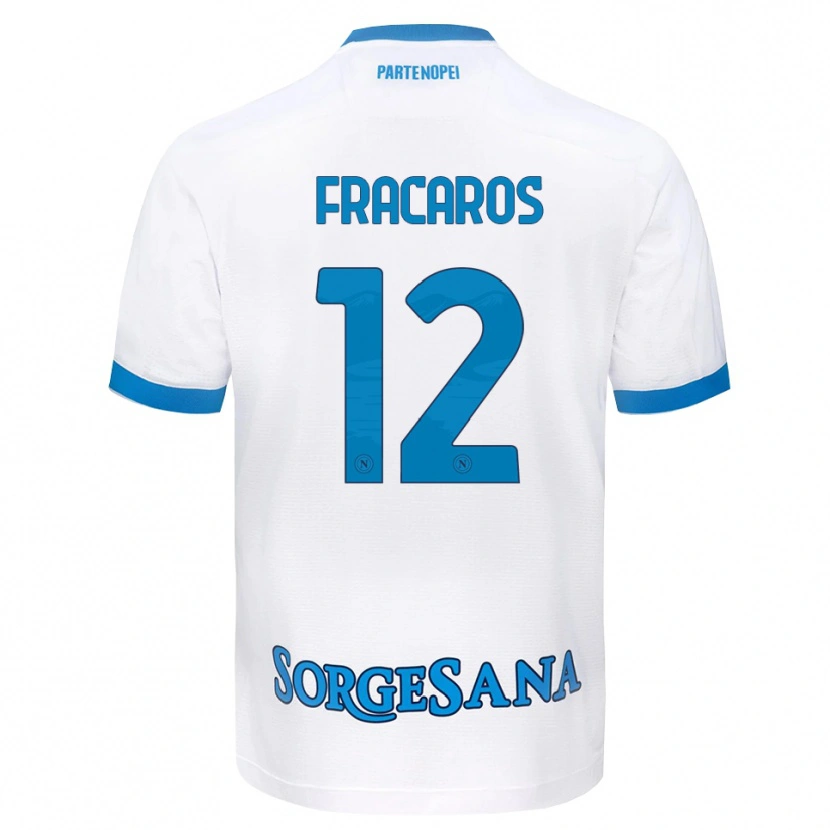 Danxen Børn Caterina Fracaros #12 Hvid Himmelblå Udebane Spillertrøjer 2026/27 Trøje T-Shirt