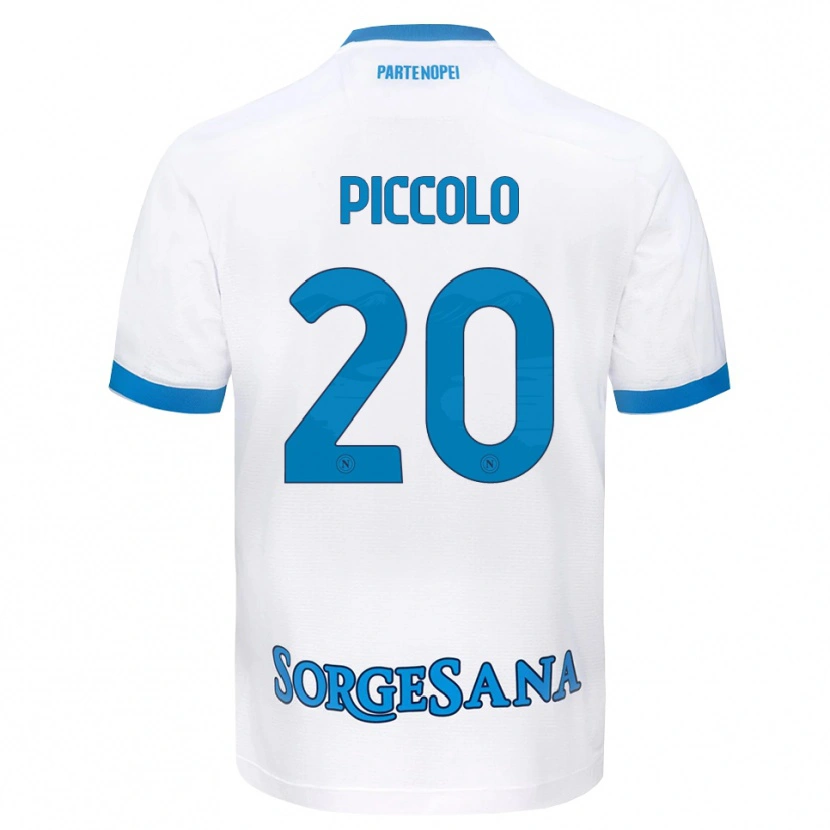 Danxen Børn Salvatore Piccolo #20 Hvid Himmelblå Udebane Spillertrøjer 2026/27 Trøje T-Shirt