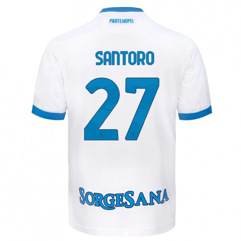 Danxen Børn Erika Santoro #27 Hvid Himmelblå Udebane Spillertrøjer 2026/27 Trøje T-Shirt