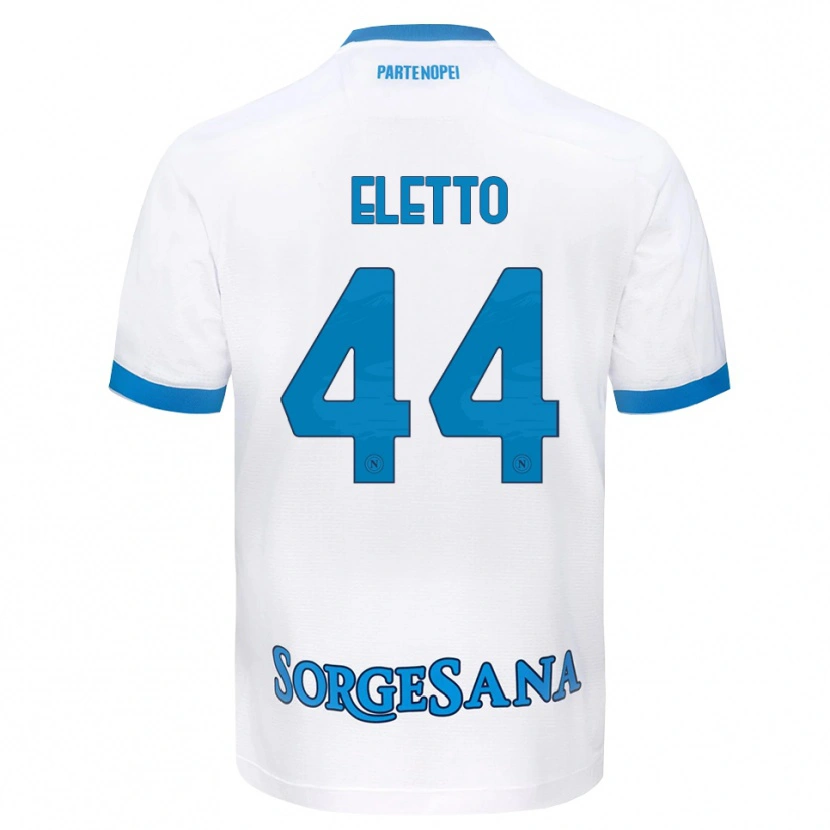 Danxen Børn Francesco Eletto #44 Hvid Himmelblå Udebane Spillertrøjer 2026/27 Trøje T-Shirt