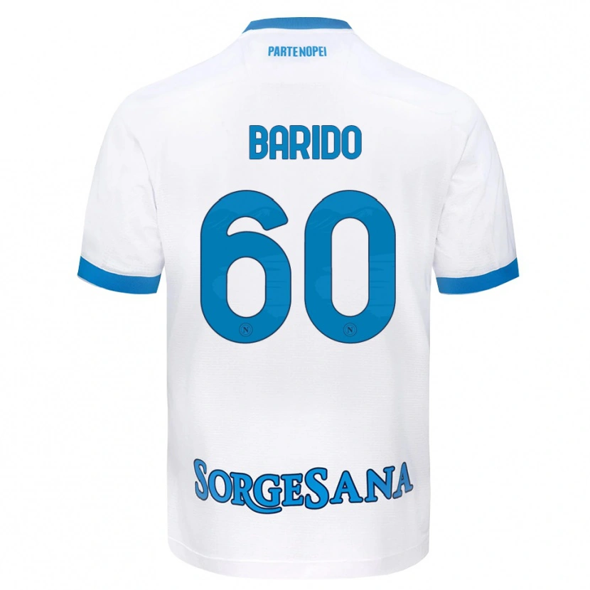 Danxen Børn Francisco Baridó #60 Hvid Himmelblå Udebane Spillertrøjer 2026/27 Trøje T-Shirt