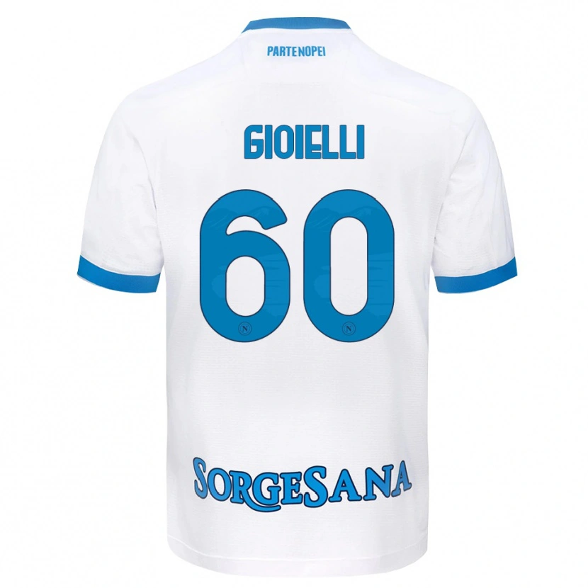 Danxen Børn Francesco Gioielli #60 Hvid Himmelblå Udebane Spillertrøjer 2026/27 Trøje T-Shirt