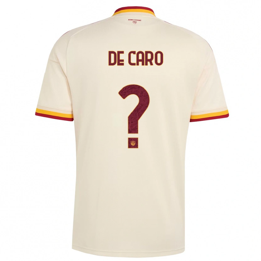 Danxen Børn Lorenzo De Caro #0 Champagne Rød Gul Udebane Spillertrøjer 2026/27 Trøje T-Shirt