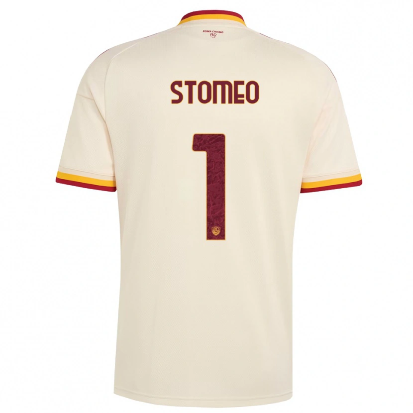 Danxen Børn Giorgio Stomeo #1 Champagne Rød Gul Udebane Spillertrøjer 2026/27 Trøje T-Shirt