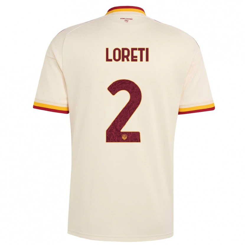 Danxen Børn Mirko Loreti #2 Champagne Rød Gul Udebane Spillertrøjer 2026/27 Trøje T-Shirt