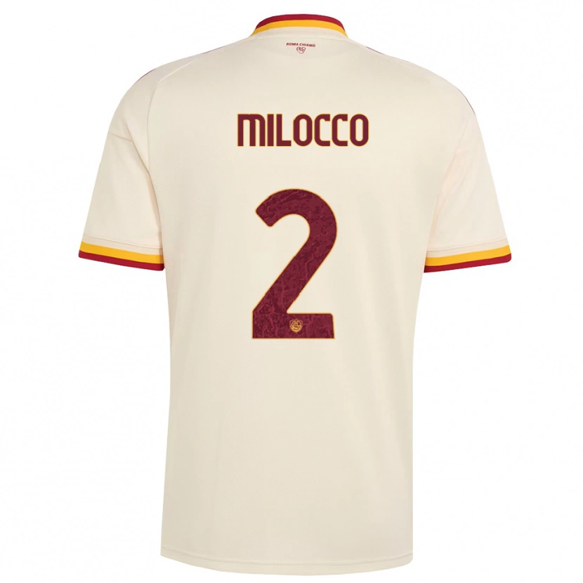 Danxen Børn Matias Milocco #2 Champagne Rød Gul Udebane Spillertrøjer 2026/27 Trøje T-Shirt