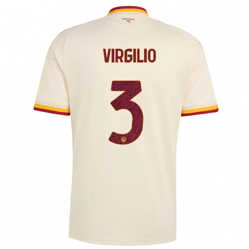 Danxen Børn Cristian Virgilio #3 Champagne Rød Gul Udebane Spillertrøjer 2026/27 Trøje T-Shirt