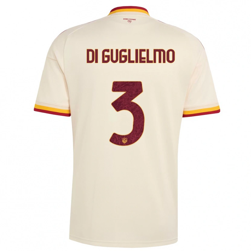 Danxen Børn Lucia Di Guglielmo #3 Champagne Rød Gul Udebane Spillertrøjer 2026/27 Trøje T-Shirt