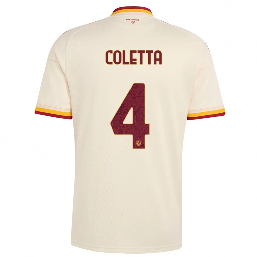 Danxen Børn Francesco Coletta #4 Champagne Rød Gul Udebane Spillertrøjer 2026/27 Trøje T-Shirt