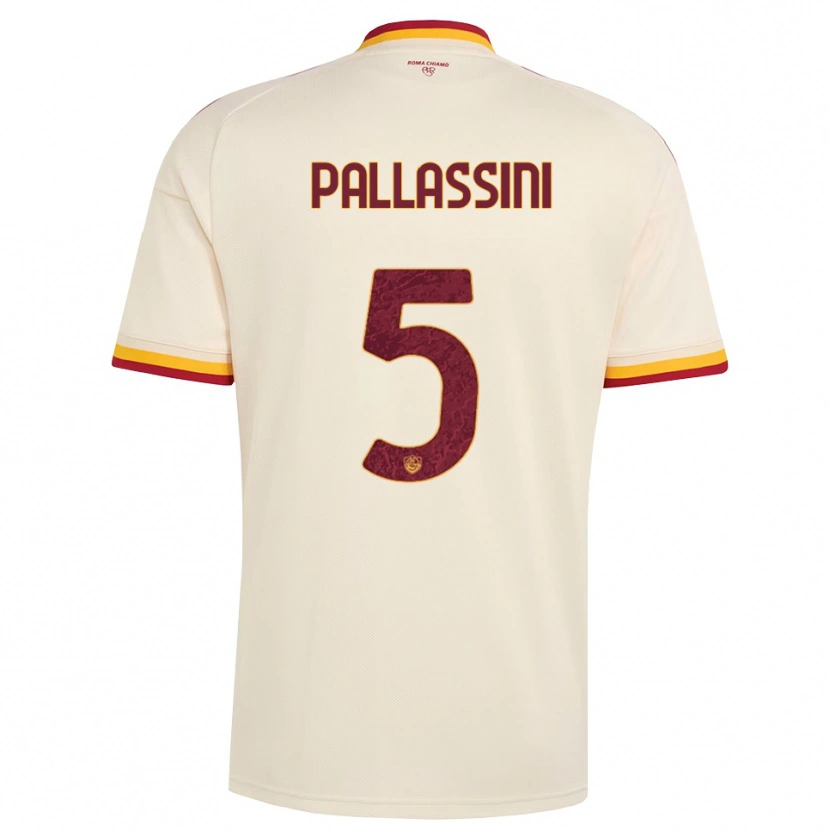Danxen Børn Luca Pallassini #5 Champagne Rød Gul Udebane Spillertrøjer 2026/27 Trøje T-Shirt