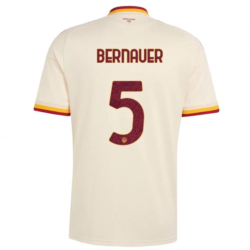 Danxen Børn Vanessa Bernauer #5 Champagne Rød Gul Udebane Spillertrøjer 2026/27 Trøje T-Shirt