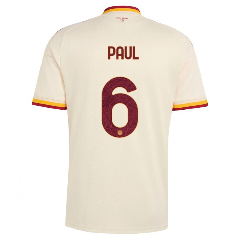 Danxen Børn Daniele Paul #6 Champagne Rød Gul Udebane Spillertrøjer 2026/27 Trøje T-Shirt