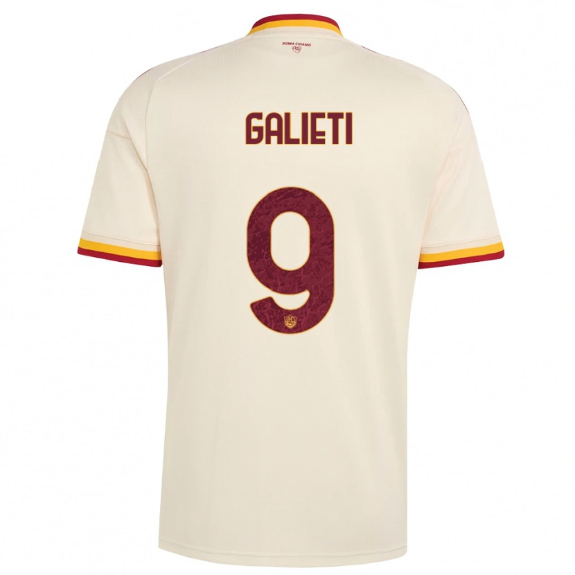 Danxen Børn Leonardo Galieti #9 Champagne Rød Gul Udebane Spillertrøjer 2026/27 Trøje T-Shirt