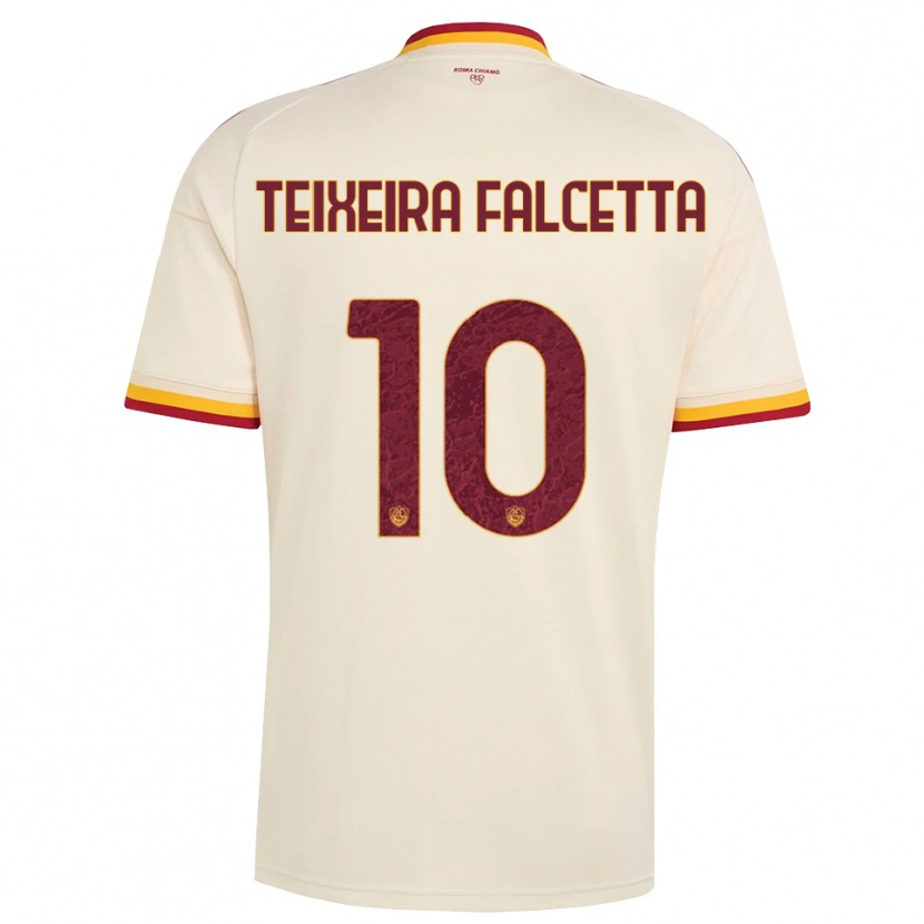 Danxen Børn Pietro Teixeira Falcetta #10 Champagne Rød Gul Udebane Spillertrøjer 2026/27 Trøje T-Shirt
