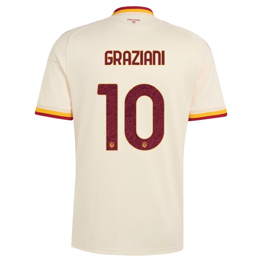 Danxen Børn Leonardo Graziani #10 Champagne Rød Gul Udebane Spillertrøjer 2026/27 Trøje T-Shirt