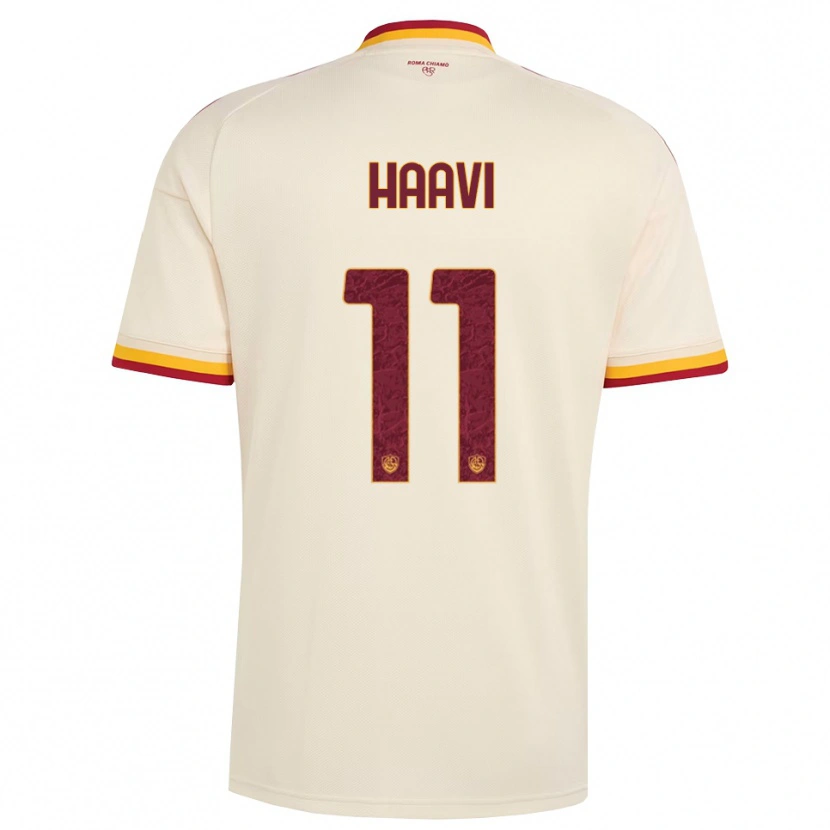 Danxen Børn Emilie Haavi #11 Champagne Rød Gul Udebane Spillertrøjer 2026/27 Trøje T-Shirt