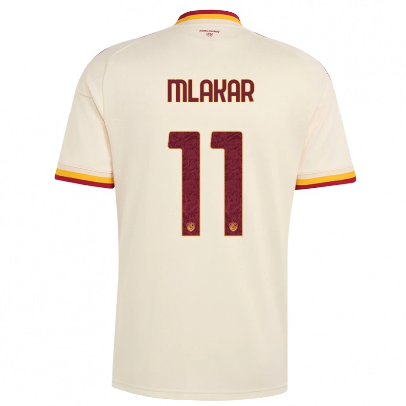 Danxen Børn Luka Mlakar #11 Champagne Rød Gul Udebane Spillertrøjer 2026/27 Trøje T-Shirt
