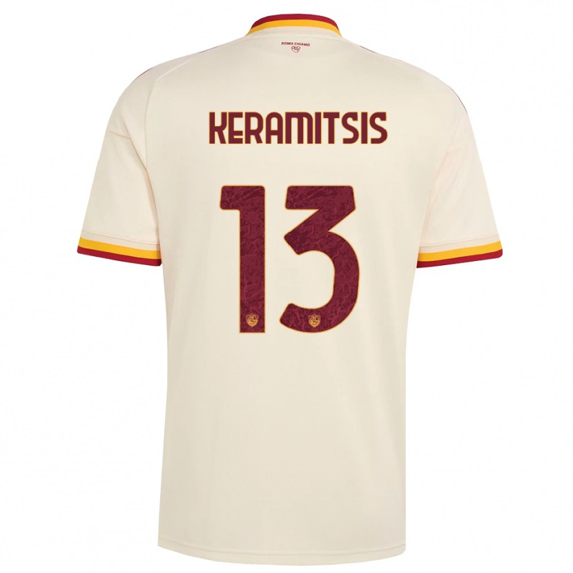 Danxen Børn Dimitrios Keramitsis #13 Champagne Rød Gul Udebane Spillertrøjer 2026/27 Trøje T-Shirt