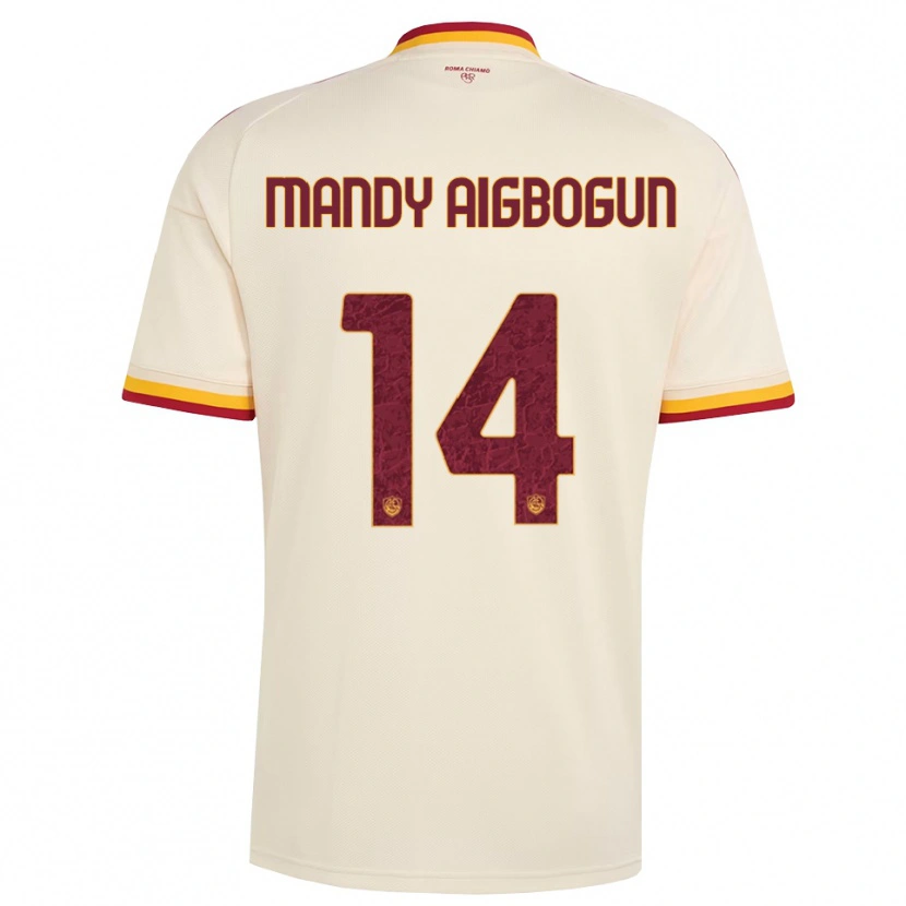 Danxen Børn Eseosa Mandy Aigbogun #14 Champagne Rød Gul Udebane Spillertrøjer 2026/27 Trøje T-Shirt