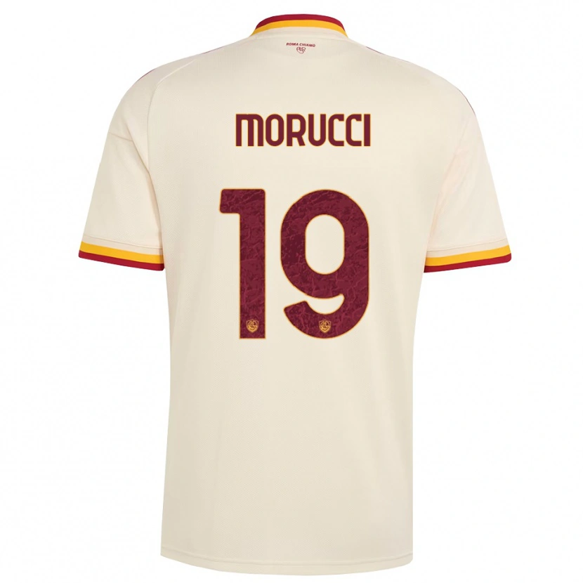 Danxen Børn Edoardo Morucci #19 Champagne Rød Gul Udebane Spillertrøjer 2026/27 Trøje T-Shirt