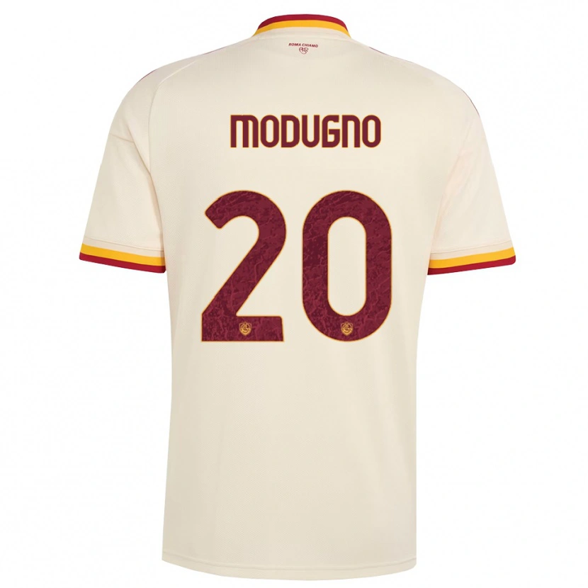 Danxen Børn Emanuele Modugno #20 Champagne Rød Gul Udebane Spillertrøjer 2026/27 Trøje T-Shirt