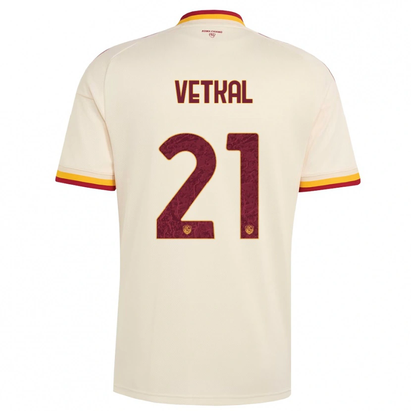 Danxen Børn Martin Vetkal #21 Champagne Rød Gul Udebane Spillertrøjer 2026/27 Trøje T-Shirt