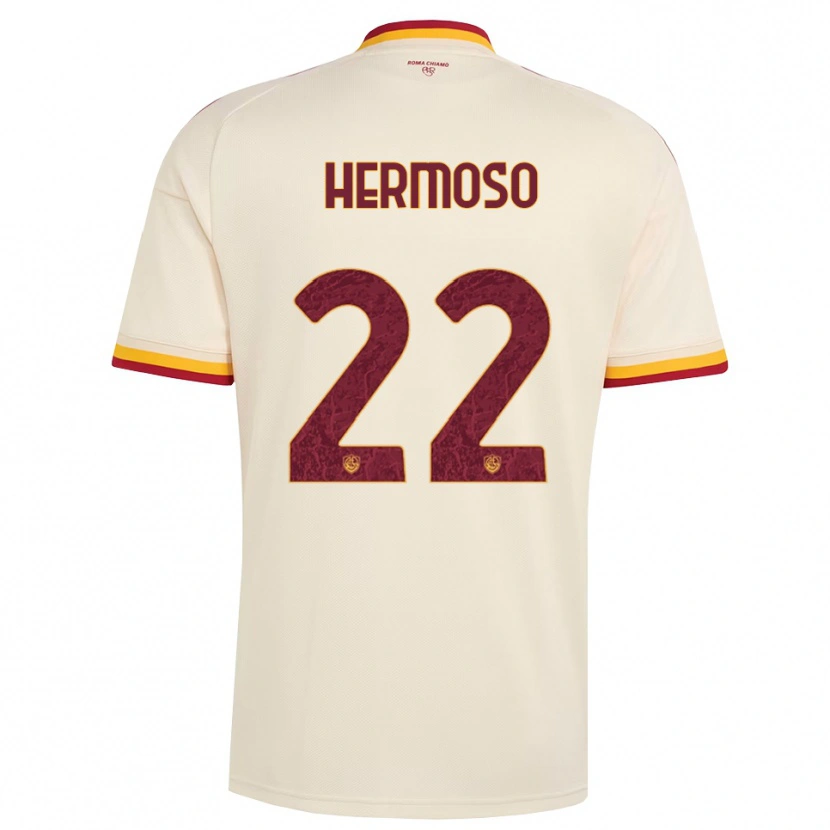 Danxen Børn Mario Hermoso #22 Champagne Rød Gul Udebane Spillertrøjer 2026/27 Trøje T-Shirt