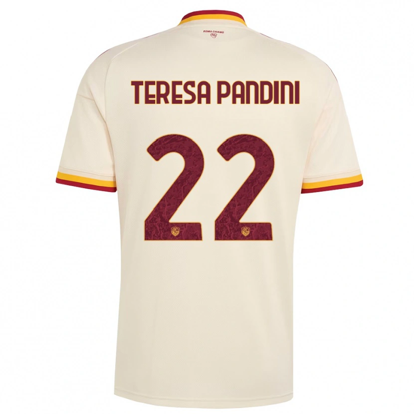Danxen Børn Marta Teresa Pandini #22 Champagne Rød Gul Udebane Spillertrøjer 2026/27 Trøje T-Shirt