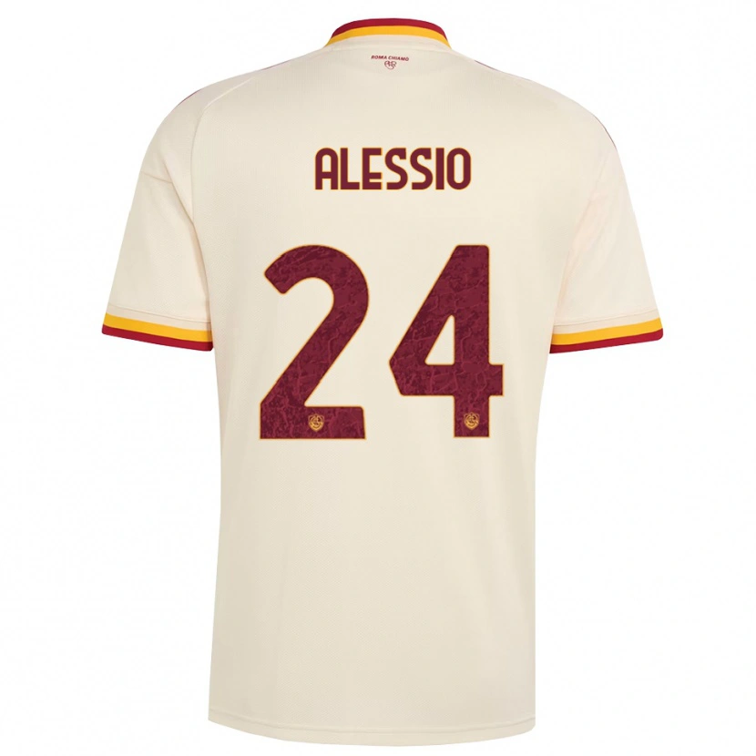 Danxen Børn Filippo Alessio #24 Champagne Rød Gul Udebane Spillertrøjer 2026/27 Trøje T-Shirt