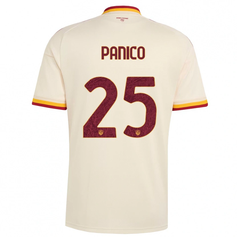 Danxen Børn Francesco Panico #25 Champagne Rød Gul Udebane Spillertrøjer 2026/27 Trøje T-Shirt