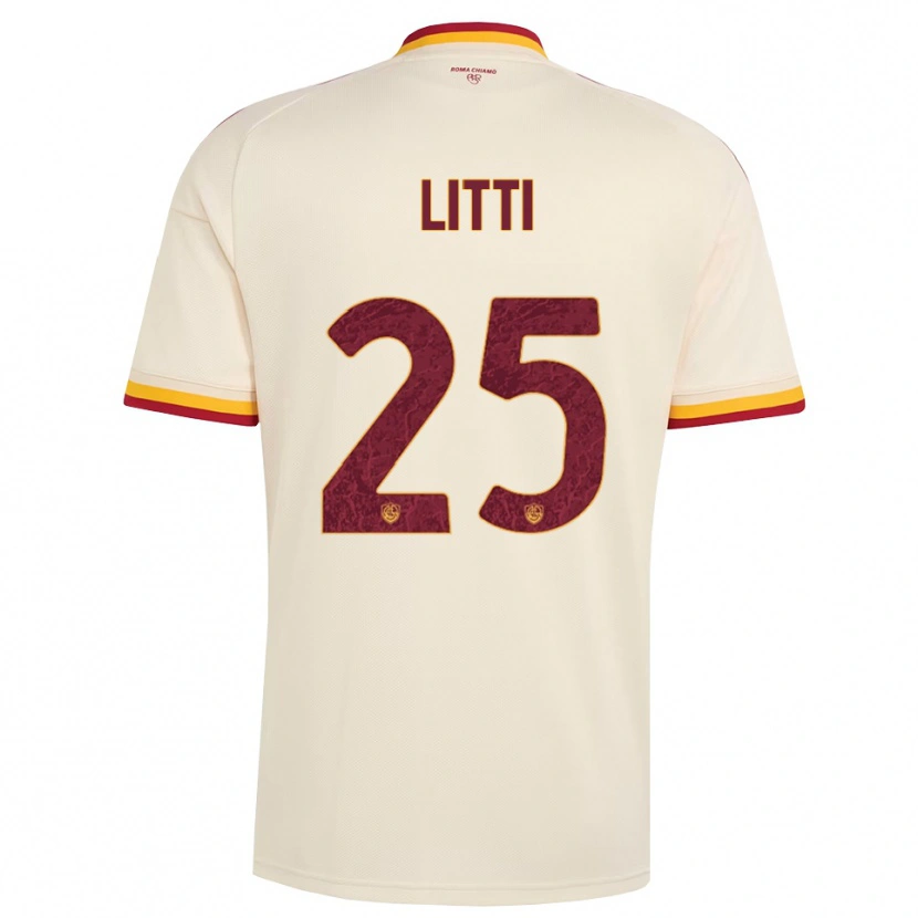 Danxen Børn Marco Litti #25 Champagne Rød Gul Udebane Spillertrøjer 2026/27 Trøje T-Shirt