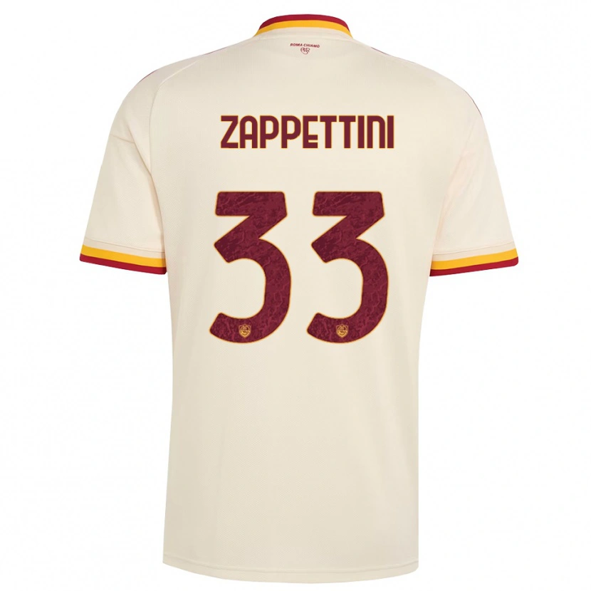 Danxen Børn Sara Zappettini #33 Champagne Rød Gul Udebane Spillertrøjer 2026/27 Trøje T-Shirt
