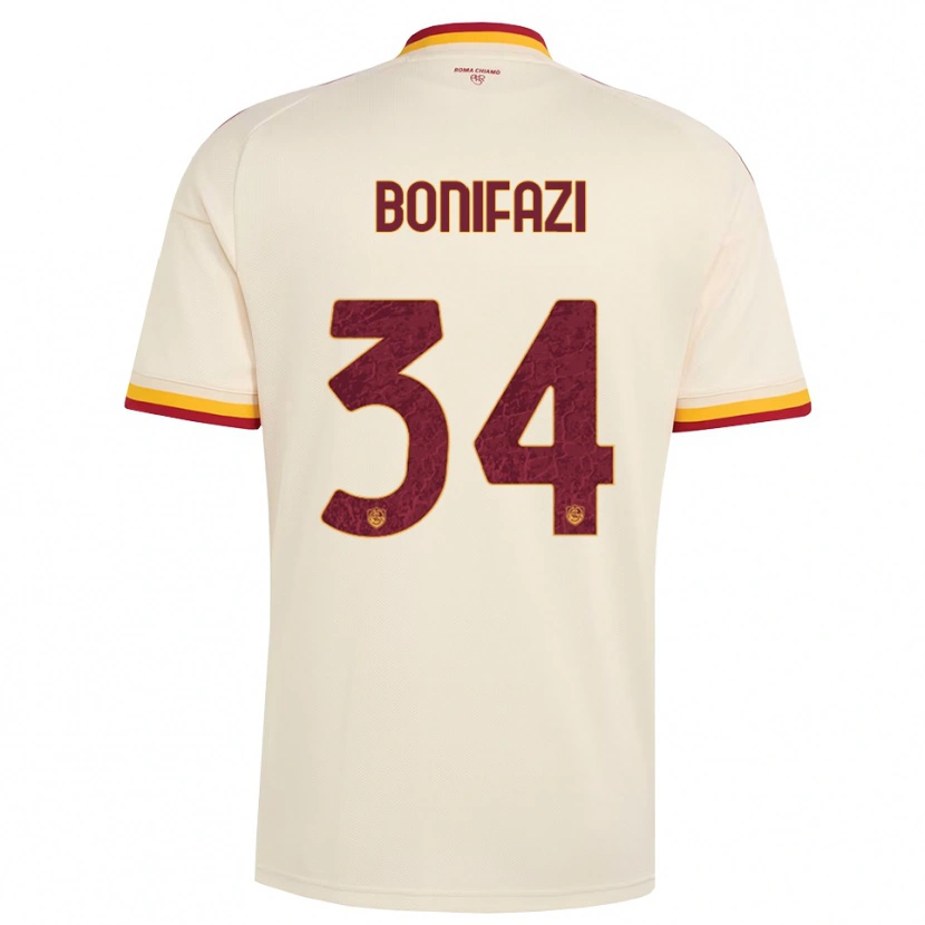 Danxen Børn Giampaolo Bonifazi #34 Champagne Rød Gul Udebane Spillertrøjer 2026/27 Trøje T-Shirt