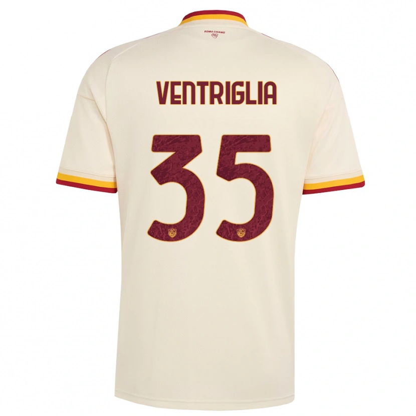 Danxen Børn Rosanna Ventriglia #35 Champagne Rød Gul Udebane Spillertrøjer 2026/27 Trøje T-Shirt