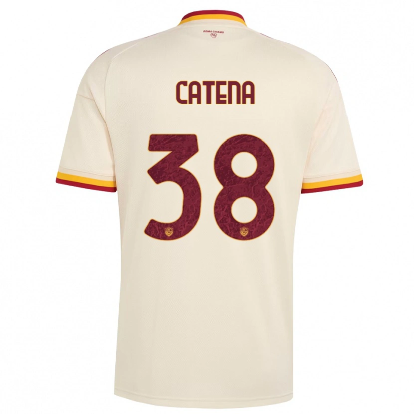 Danxen Børn Giada Catena #38 Champagne Rød Gul Udebane Spillertrøjer 2026/27 Trøje T-Shirt