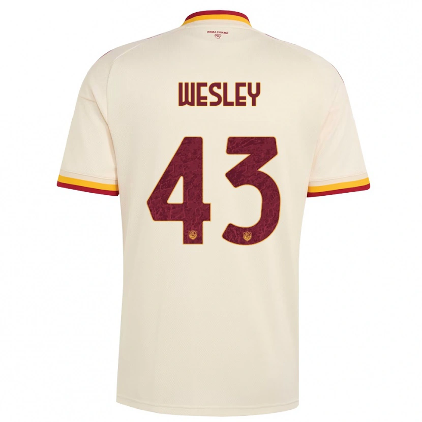 Danxen Børn Wesley Vinícius França Lima #43 Champagne Rød Gul Udebane Spillertrøjer 2026/27 Trøje T-Shirt