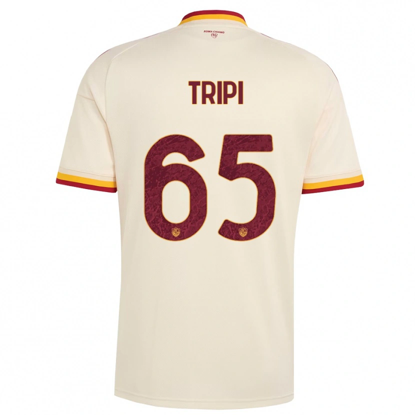 Danxen Børn Filippo Tripi #65 Champagne Rød Gul Udebane Spillertrøjer 2026/27 Trøje T-Shirt