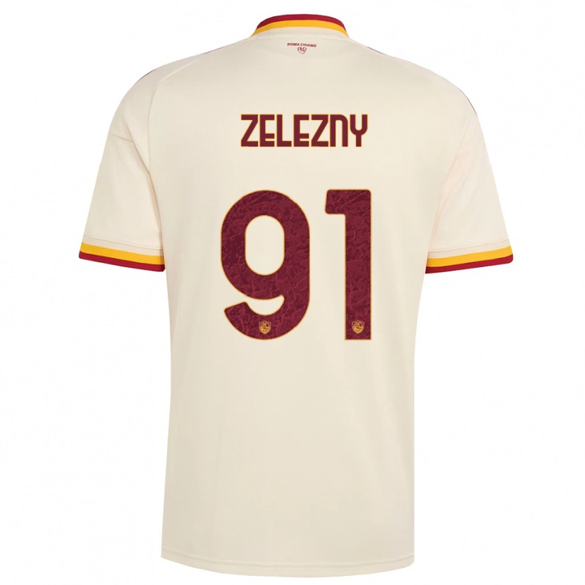 Danxen Børn Radoslaw Zelezny #91 Champagne Rød Gul Udebane Spillertrøjer 2026/27 Trøje T-Shirt