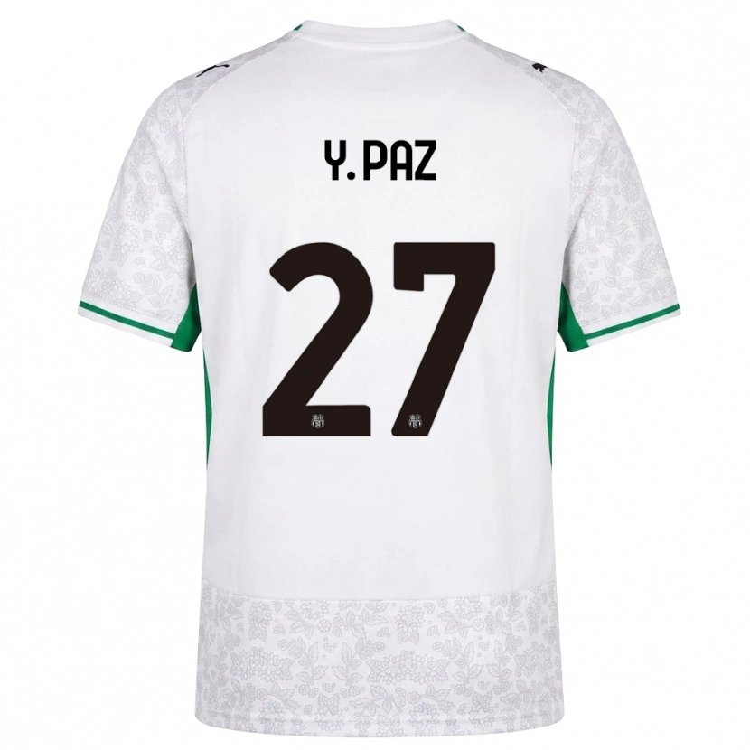 Danxen Børn Yeferson Paz #27 Hvid Sort Grøn Udebane Spillertrøjer 2026/27 Trøje T-Shirt