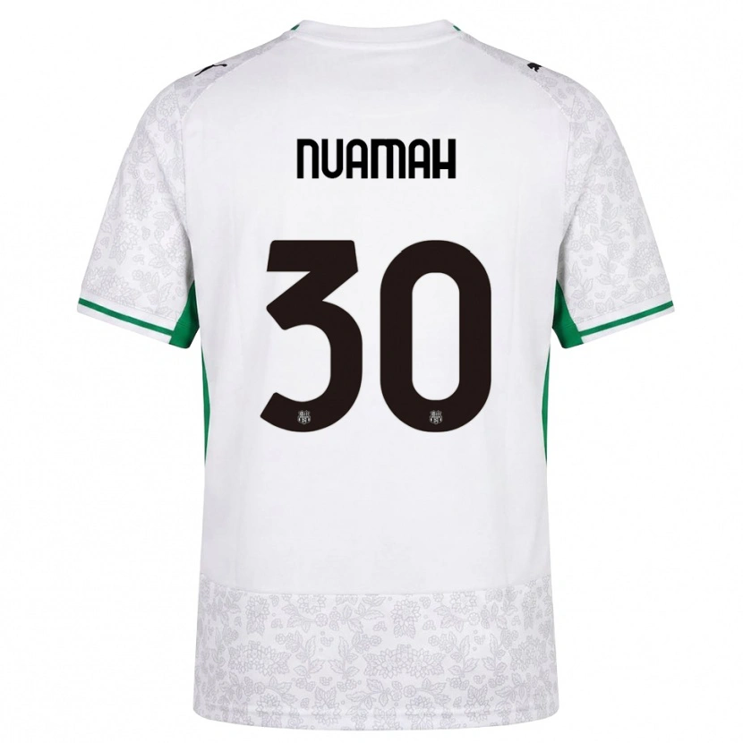 Danxen Børn Patrick Nuamah #30 Hvid Sort Grøn Udebane Spillertrøjer 2026/27 Trøje T-Shirt
