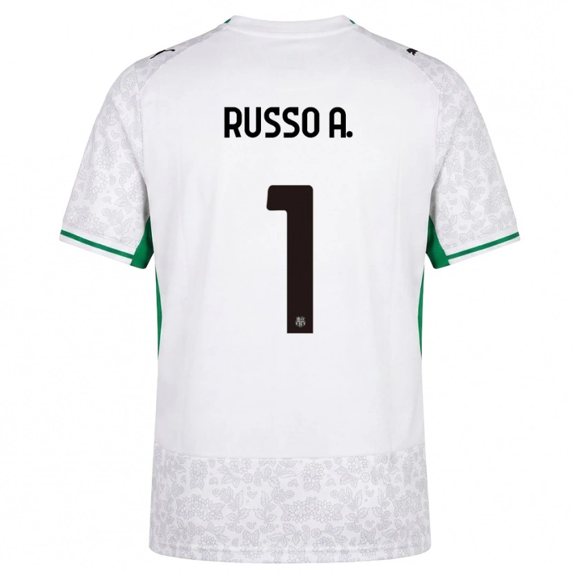 Danxen Børn Alessandro Russo #1 Hvid Sort Grøn Udebane Spillertrøjer 2026/27 Trøje T-Shirt
