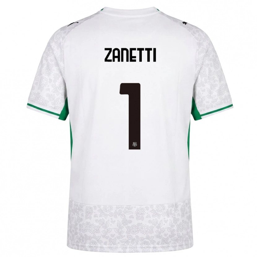 Danxen Børn Ercole Zanetti #1 Hvid Sort Grøn Udebane Spillertrøjer 2026/27 Trøje T-Shirt