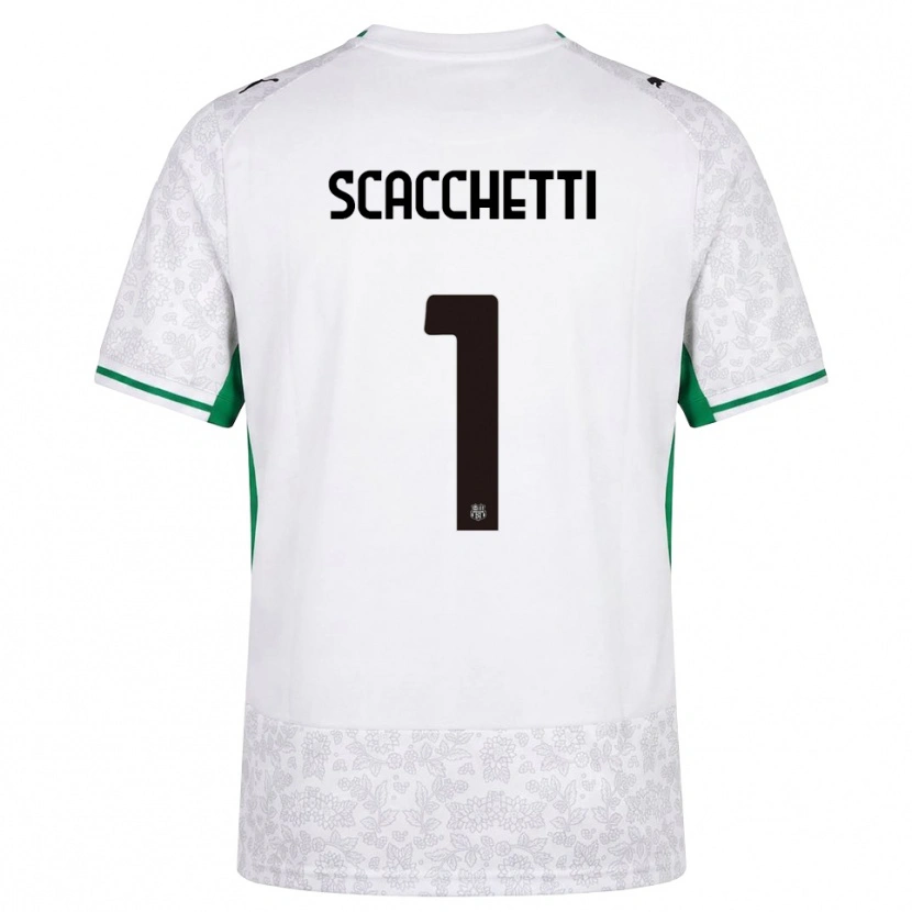 Danxen Børn Alessandro Scacchetti #1 Hvid Sort Grøn Udebane Spillertrøjer 2026/27 Trøje T-Shirt