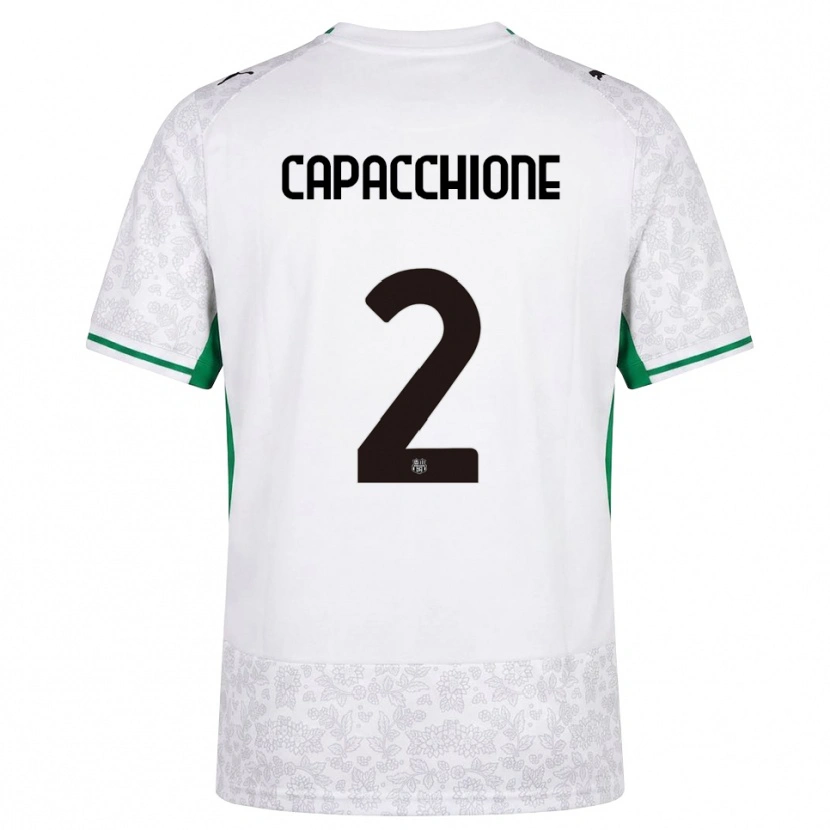 Danxen Børn Cristian Capacchione #2 Hvid Sort Grøn Udebane Spillertrøjer 2026/27 Trøje T-Shirt