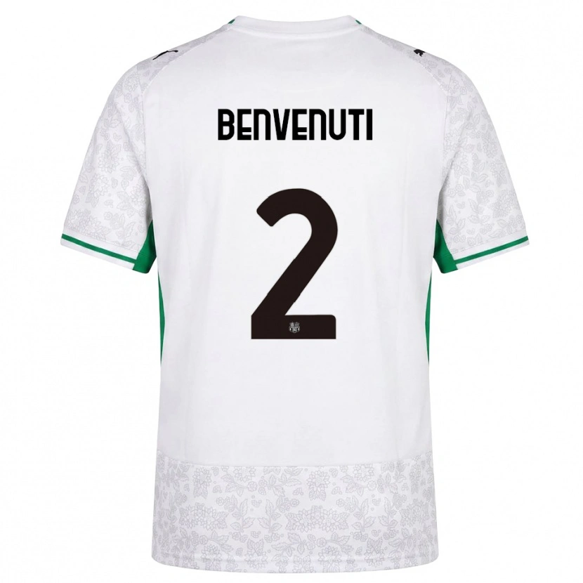 Danxen Børn Giacomo Benvenuti #2 Hvid Sort Grøn Udebane Spillertrøjer 2026/27 Trøje T-Shirt