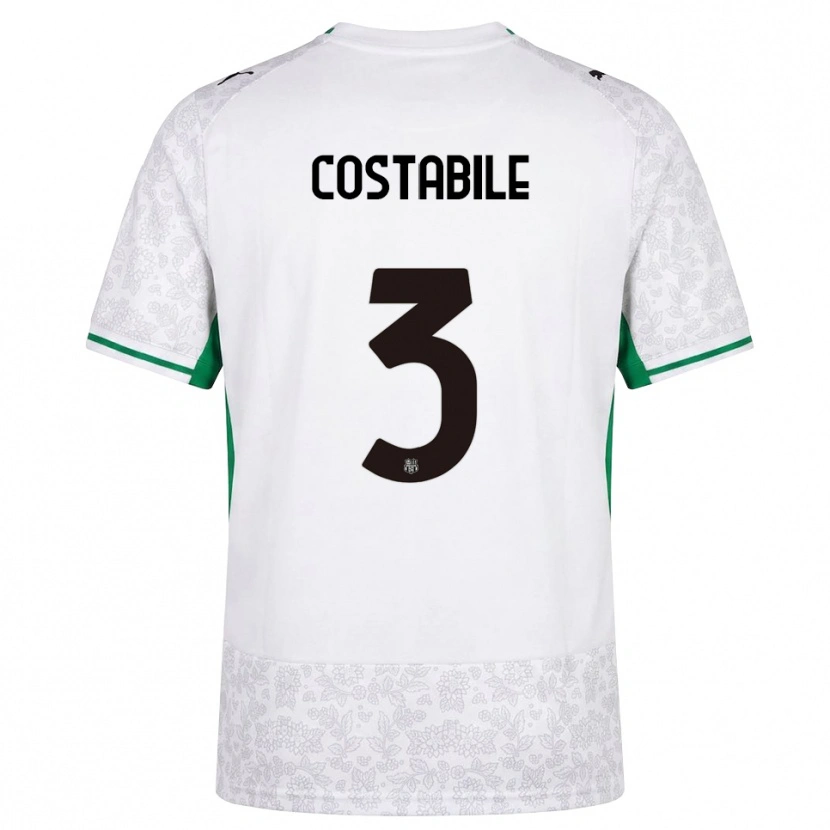 Danxen Børn Cristian Costabile #3 Hvid Sort Grøn Udebane Spillertrøjer 2026/27 Trøje T-Shirt